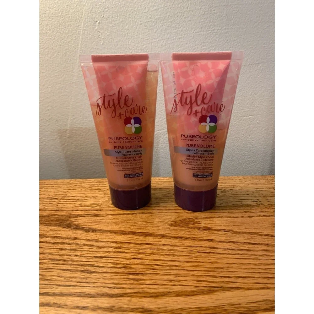 (2) PUREOLOGY Pure Volume Style + Care Infusion Fullness Body 5oz New Hair SET